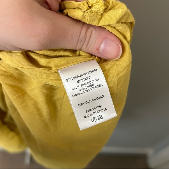 ASTR Mustard Yellow Puff Sleeve Cutout Open Back Midi Dress - Picture 7 of 9